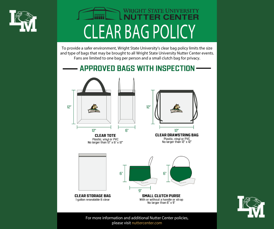 Nutter Center Bag Policy 
